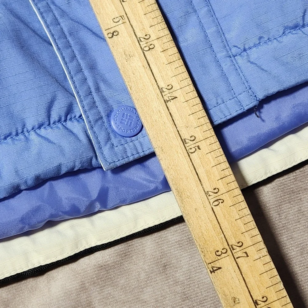 girls COLUMBIA winter Hooded Jacket TECTONITE Blue/Gray ripstop Ski size L 10/12